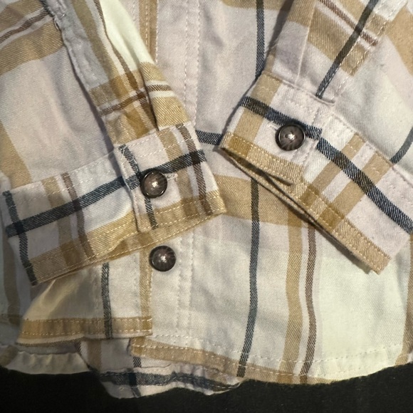 Nobo plaid long sleeve casual comfy loose fitting button up collar top - Picture 3 of 9